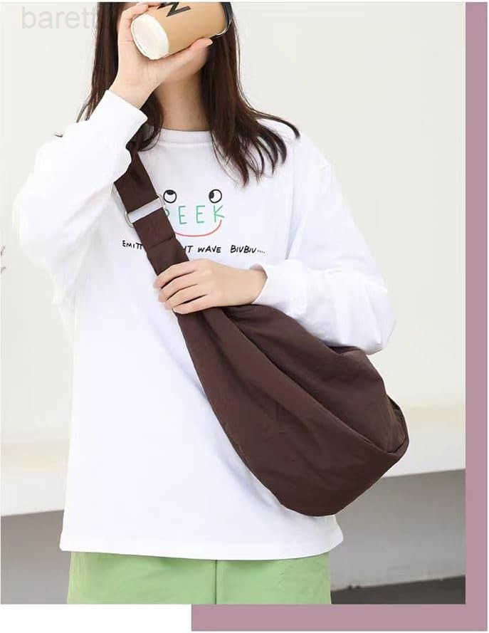 Nylon Crescent Crossbody Bag for Women Men Casual Tote Handbag M250903
