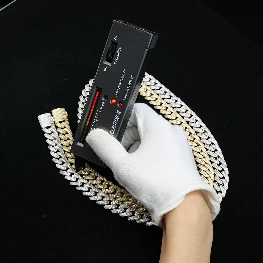 14MM Iced Out Cuban Link Chain VVS D Color Hip Hop Jewelry 925 Silver Gold Plated Moissanite Necklace with GRA Certificate