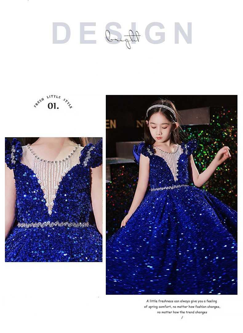 Princess Dress Sequin Evening Weddings Long Dresses Elegant Formal Ball Gown For Girls Birthday Gift 1-14Y Z250904