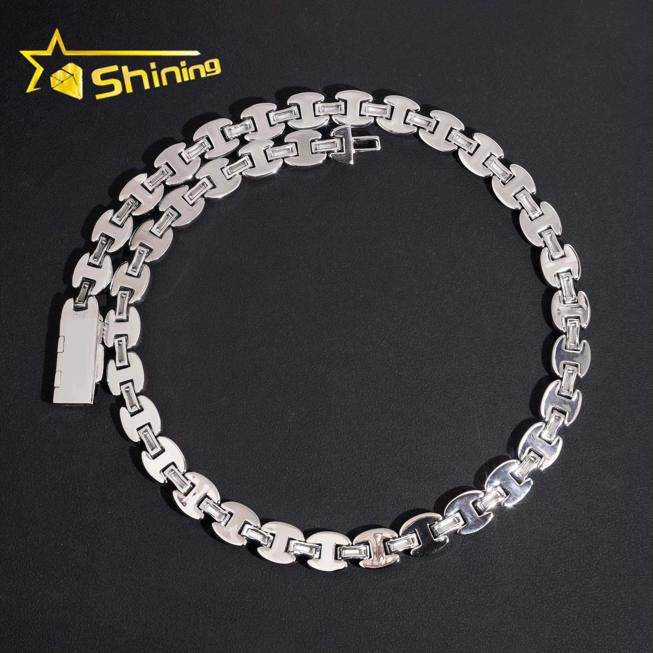 New Arrivals Hip Hop Jewelry Iced Out 12mm 925 Silver Moissanite Infinity Chain Diamond Cuban Link Chain Necklace