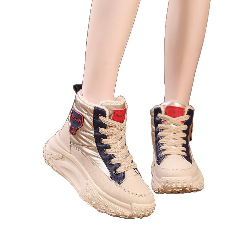 Designer Thick soled Snow Boots Women's Cotton Shoes Warm Shoes 2025 New Edition