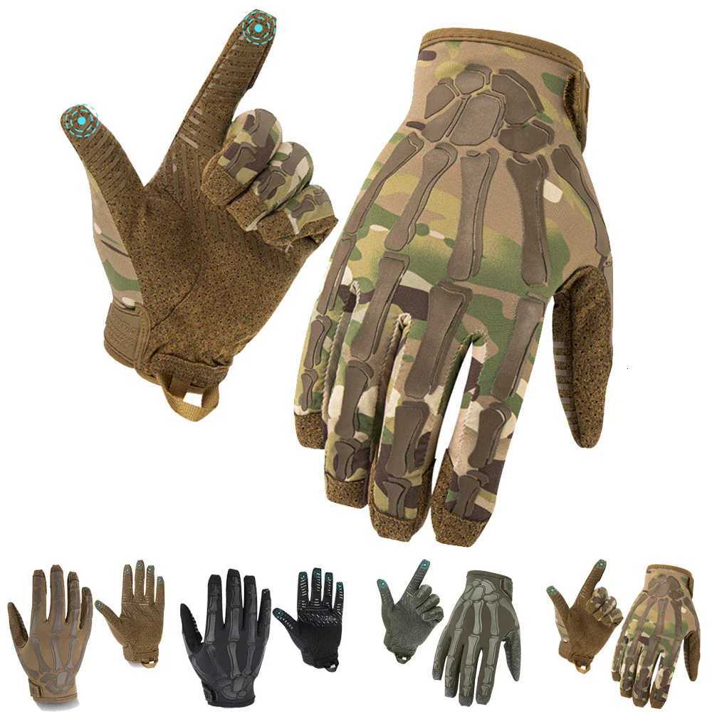 Men and Women Touchscreen Motorcyc Gloves Ice Silk Breathab NonSlip Sketon FullFinger Tactical GlovesXJ250904