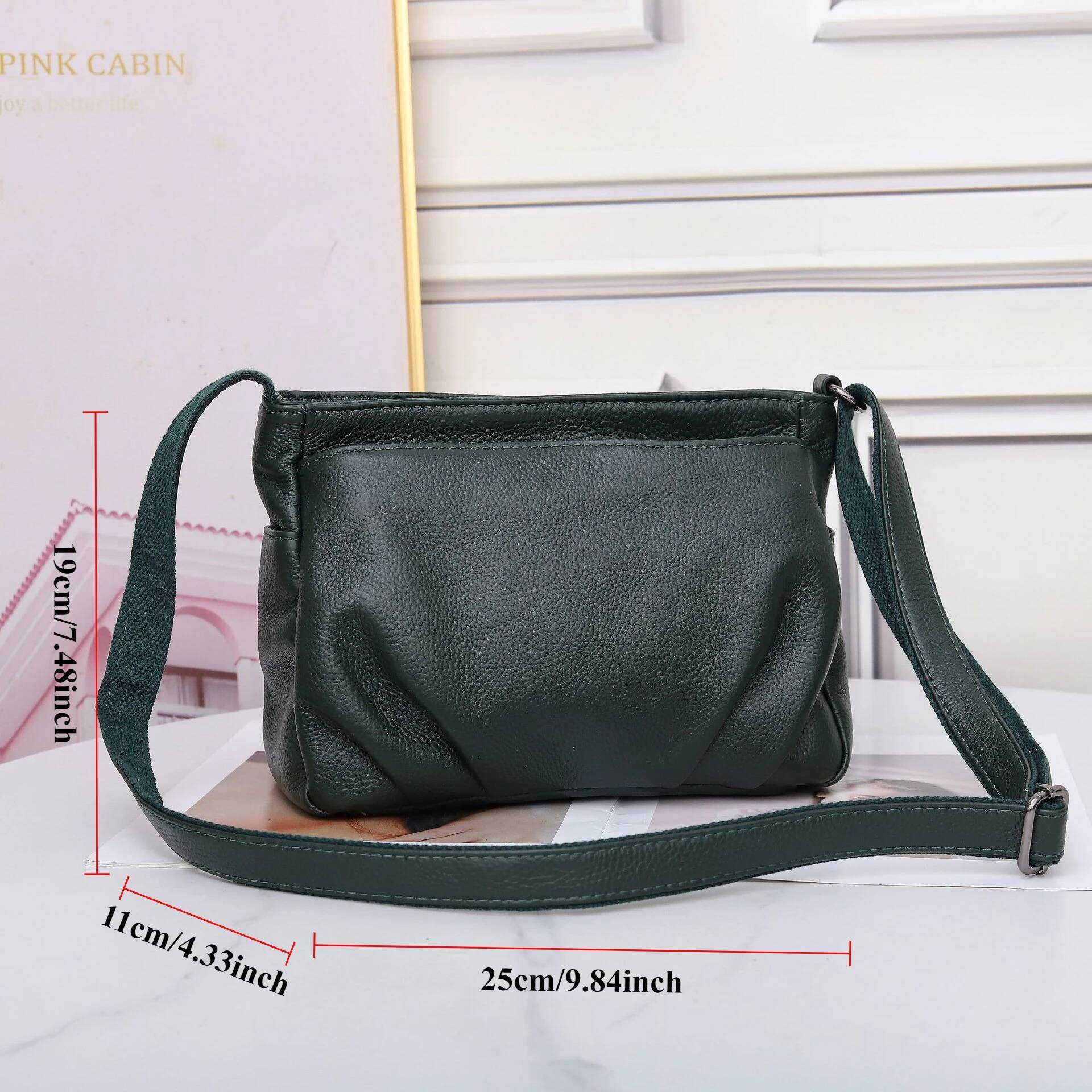 Women's Full-Grain Cowhide Leather Shoulder Bag - Spacious Convertible Tote with Multi-Compartment Organizer Commuter Handbag