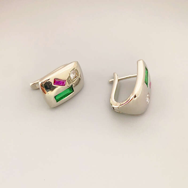 DH collections New Japanese - Korean Style Small and Fresh Diamond - inlaid Earrings. Made of brass electro - plated with 18K real gold