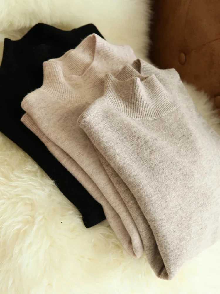 Autumn Winter chic Bottom Sweaters Women Fashion Turtleneck Pullover Slim Long Sleeve Knitted Jumpers Soft Warm Pull Femme Top M250903