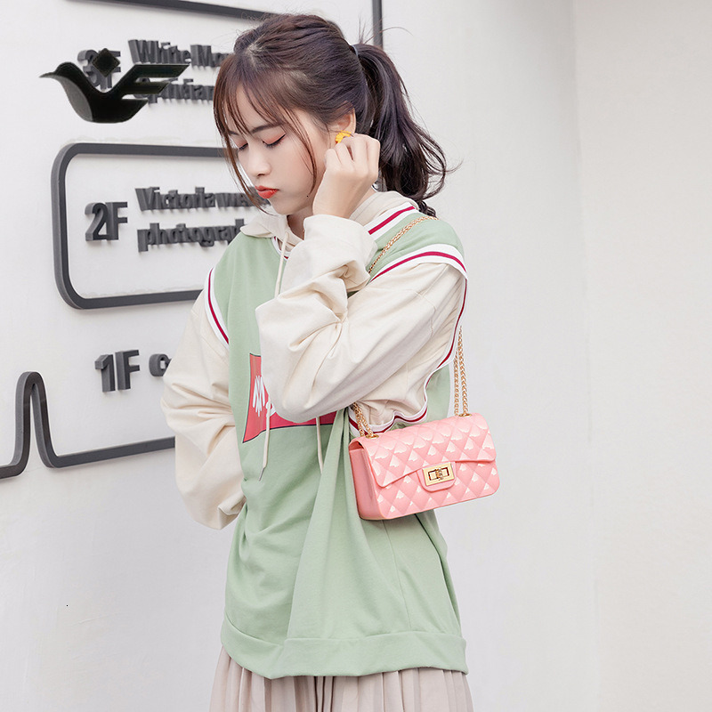 Feiyan Free Shipping New Designer Bag Luxury Shopping Bag Women's Single Shoulder Bag Thick Chain Lock Jelly Small Square Bag Fashionable