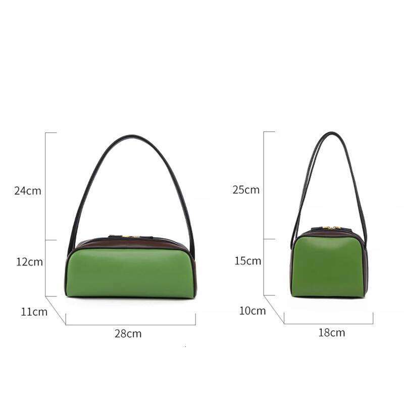 New Leather Hand-held Bowling For Women Popular Contrast Color High-end Shoulder Commuting Underarm Bag Zipper Coin Purseluxury bag tote bag