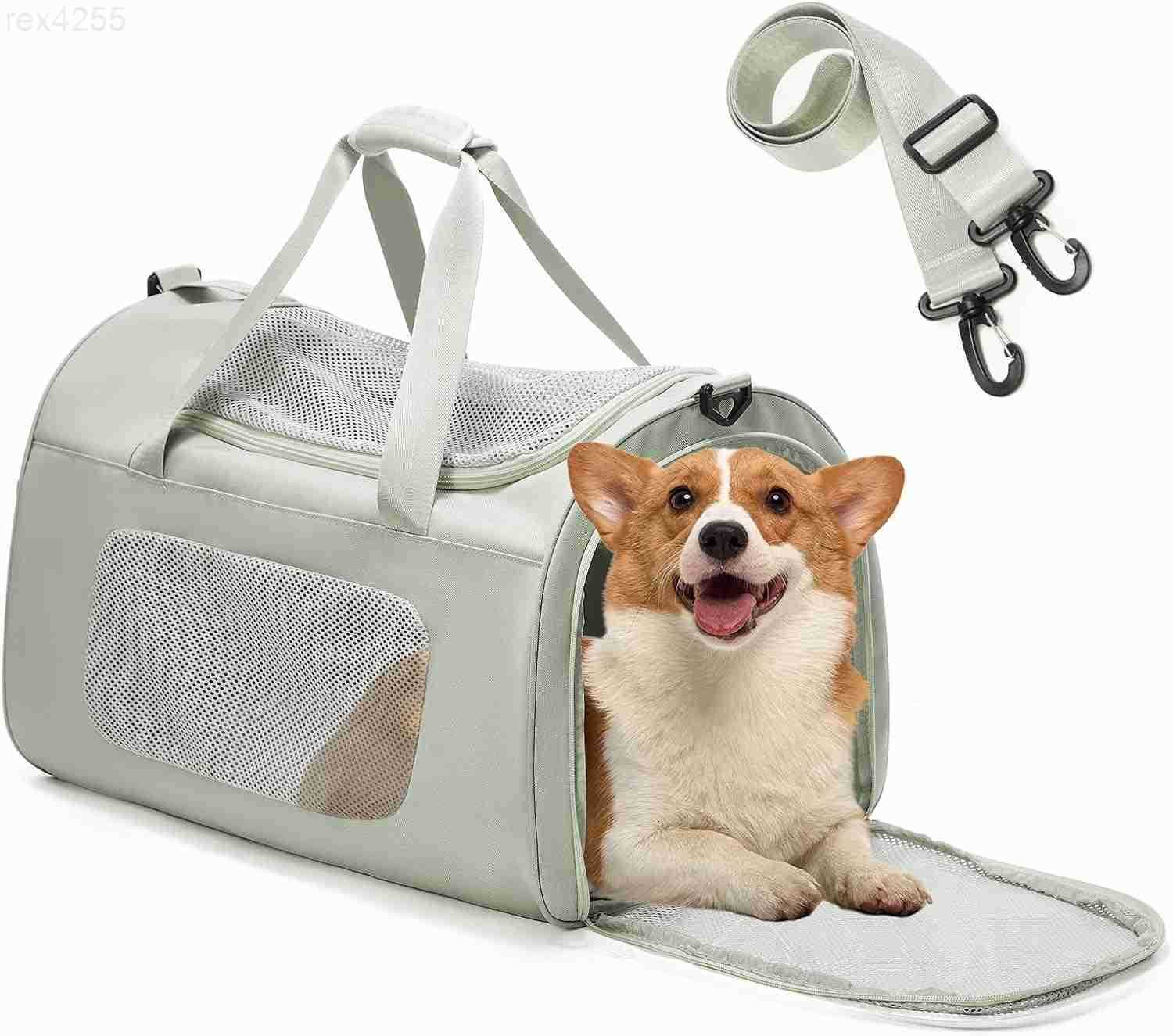 Large Cat Carrier SoftDog Carrier Airline Approved with Soft SidedDog Carriers for Small DogsMesh Pet Carrier Holds up to 20lbsGreenW250904