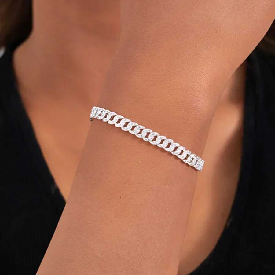 New Shiny Cuban Chain Densely Inlaid Eternal Chain Bracelet Necklace Jewelry Charm Wens Boutique Gift Suitable for Daily Wear Y250904