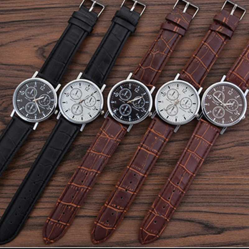 Casual Men Quartz Watches Round Dial Men Watch Elegant Quartz Watch Adjustable Faux Leather Strap High Accuracy Men Wristwatch X250904