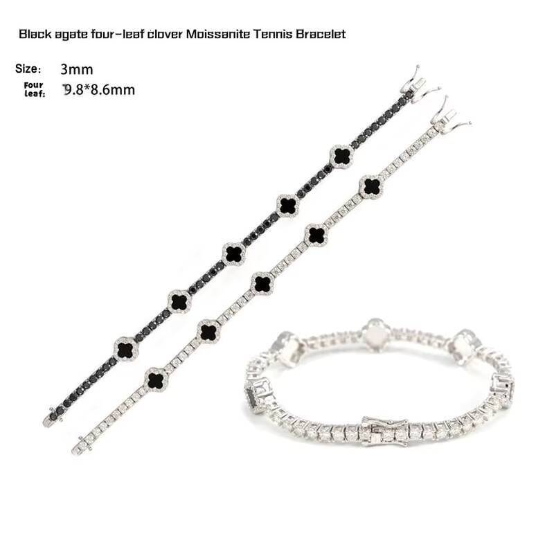 High Quality 925 Sterling Silver Diamond VVS Moissanite Tennis Bracelet Fashionable Hip Bracelet Moissanite Bracelets Bangles
