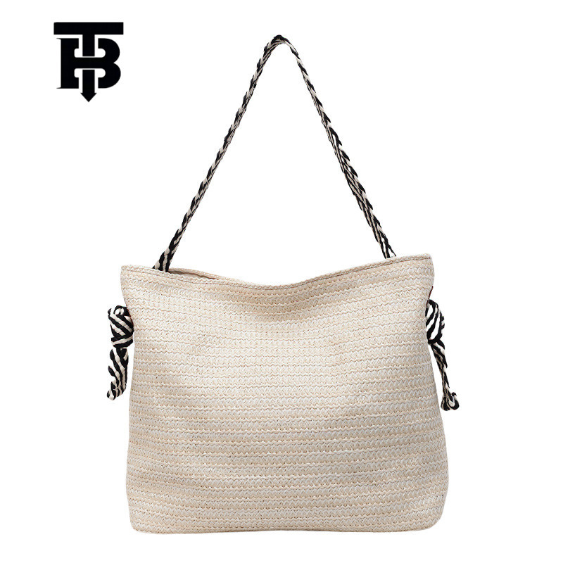 TB Designer s bag BHULAMTE Large Capacity Woven Bag 2025 New Style Straw Shoulder Bag Beach Vacation Stylish Underarm Bag Large Capacity Bucket Bag