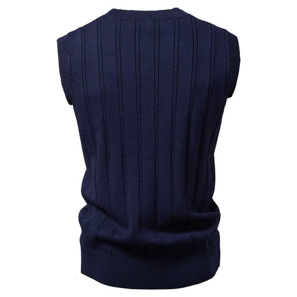 Mens VNeck Tweed Sweater Vest Business Waistcoat for AutumnWinter 2025 Season Classic Style Casual FashionXJ250904