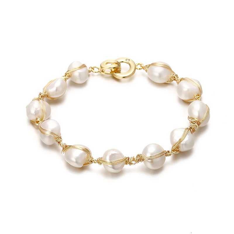 14K Gold Filled Handmade Baroque Natural Freshwater Pearl Ladies Bracelet Promotion Jewelry for Women Birthday Gift Y250904