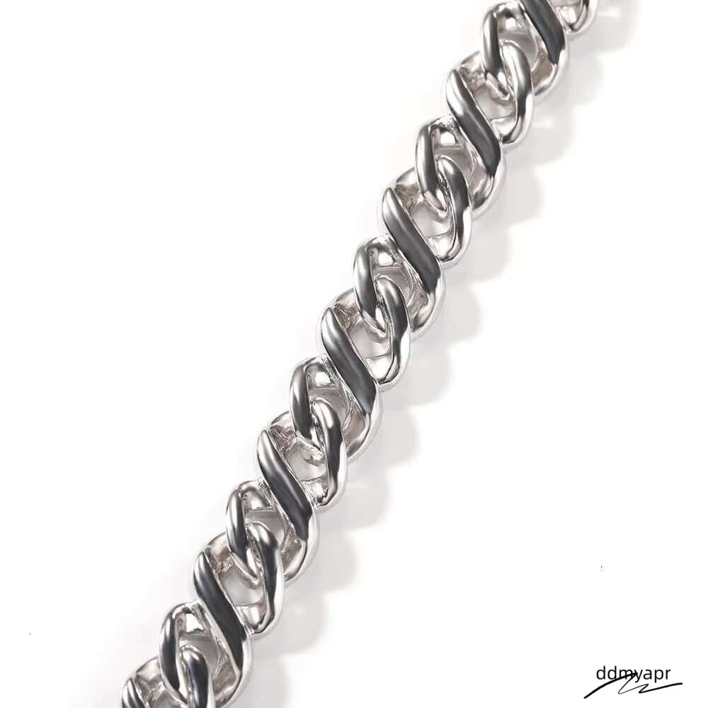 Ice Cold Ddmyday Stick Long Fork Set Unlimited Chain Black Pink Square Zircon Gold-Plated Cuban Necklace Men's Jewelry Ddmyday