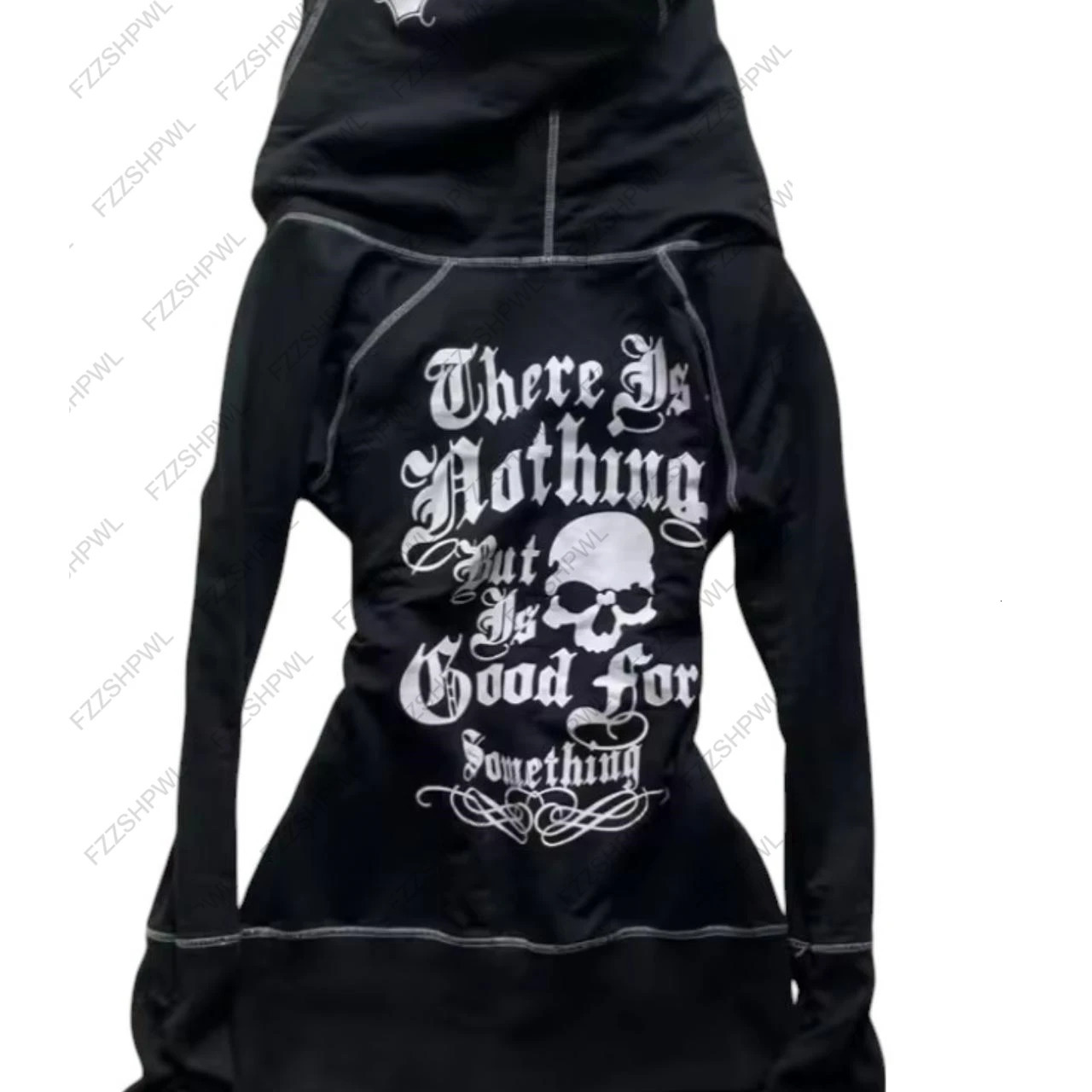 Y2k Millennium vintage Gothic cardigan leopard print cross skull hooded sweatshirt zipper jacket womens n sense top 250904