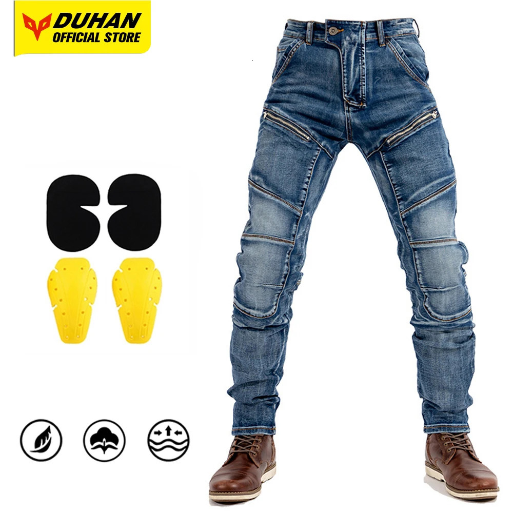 Retro Motorcycle Jeans Men Wear Resistant Motocross Pants Wearable CE Protective Gear Riding Moto Spring The Four Seasons 250903
