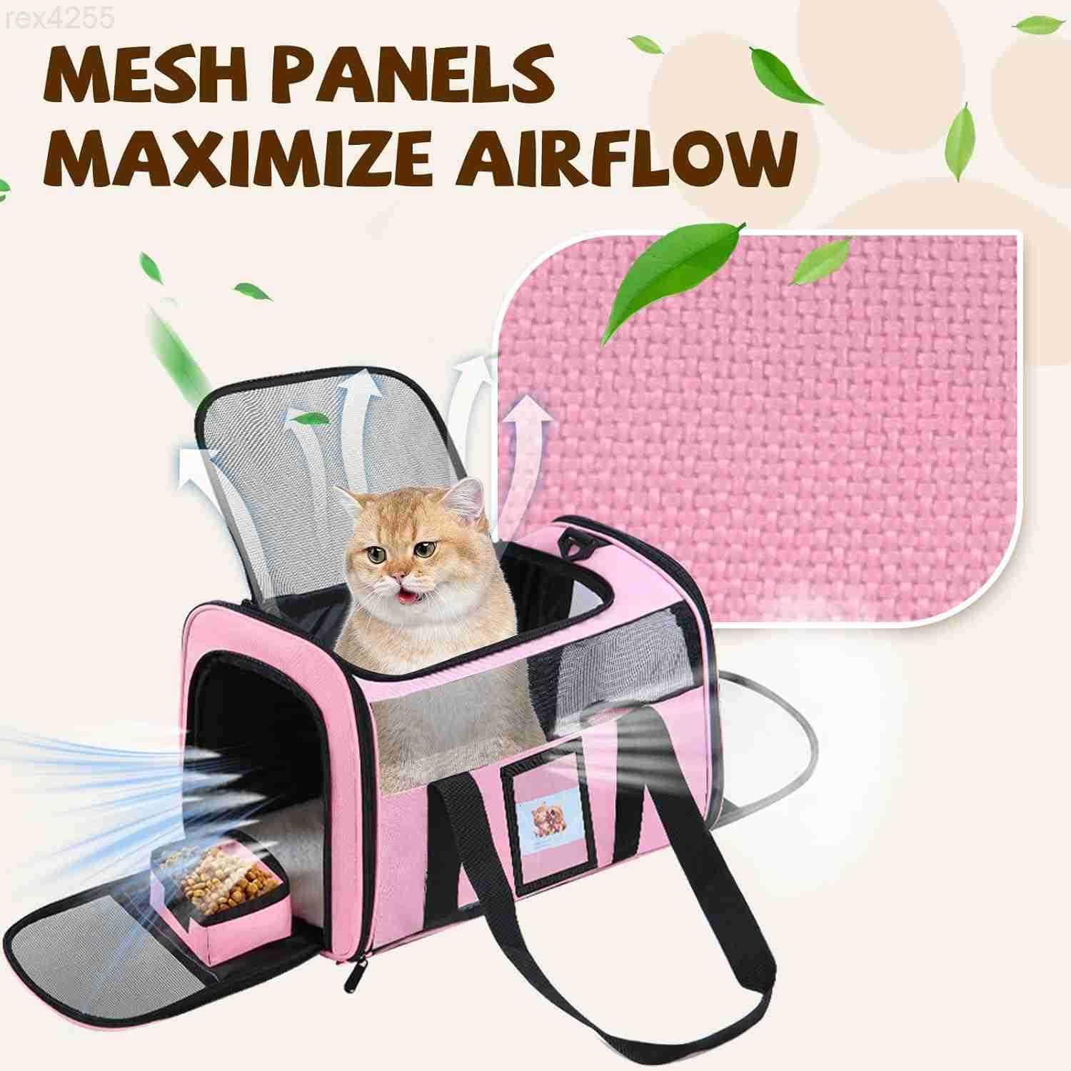 Cat Carrier Dog Carrier for Small Dog Medium CatsPet Travel Bag Puppies up to 15 LbsTSA Airline Approved Cat Carrier SoftW250904