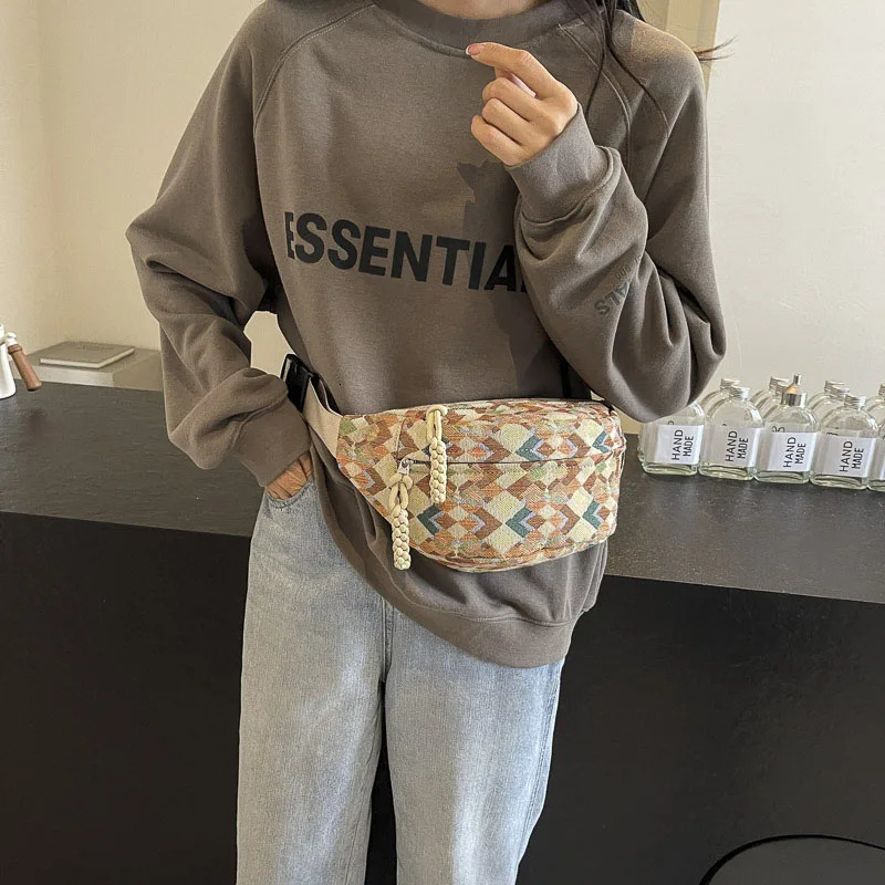 Bohemia Belt Waist Bags for Women Fashion Fanny Pack Female Banana Waist Pack Hip Purse Shoulder Crossbody Chest Bag Pocket 250903