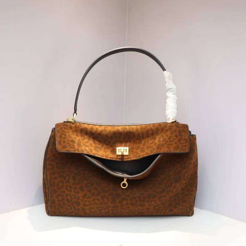 25 New Soft Suede Tote Large Capacity Frosted Cowhide Lock Women's Crossbody Shoulder Bag