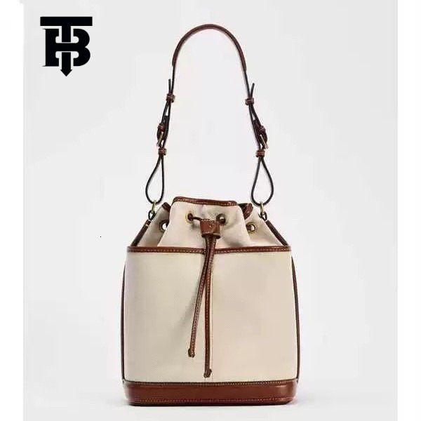 TB BHULAMTE Z Brand Cross-border Bucket Bag 2025 Autumn Winter New Denim Patchwork PU Shoulder Bag Foreign Trade High Designer S Bag Capacity Bag