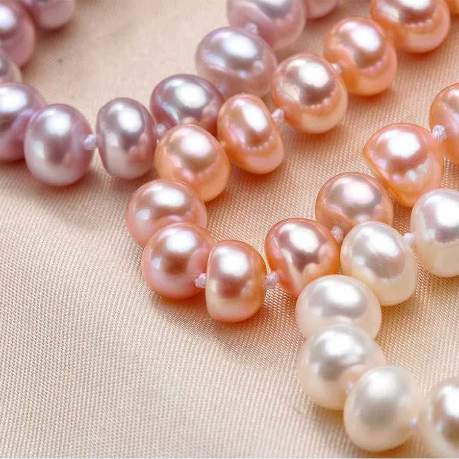 2025 New Arrival 89mm Bread Bead Freshwater Pearl Bracelets With 925 Sterling Silver Clasp For Women White Purple Y250904