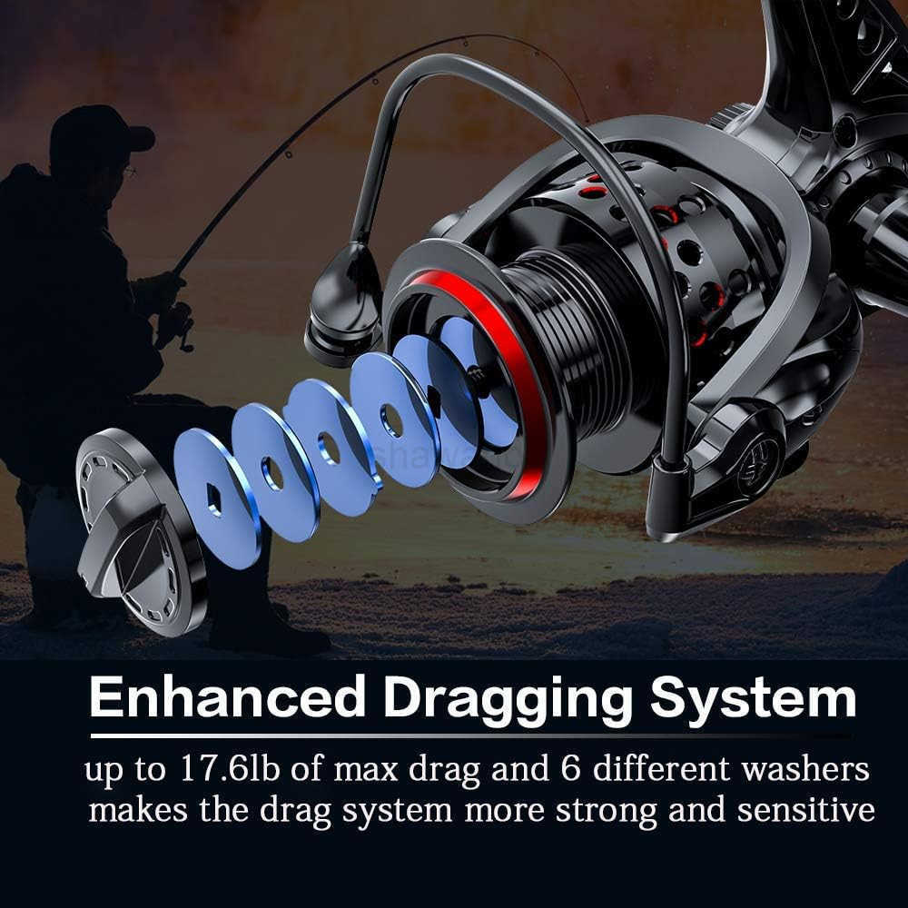 Fishing Reel 71 Stainless Steel BB Ultra Smooth Aluminum Spinning Fishing ReelLightweight Spinning Reel for Freshwater Saltwater Fishing Come with 109