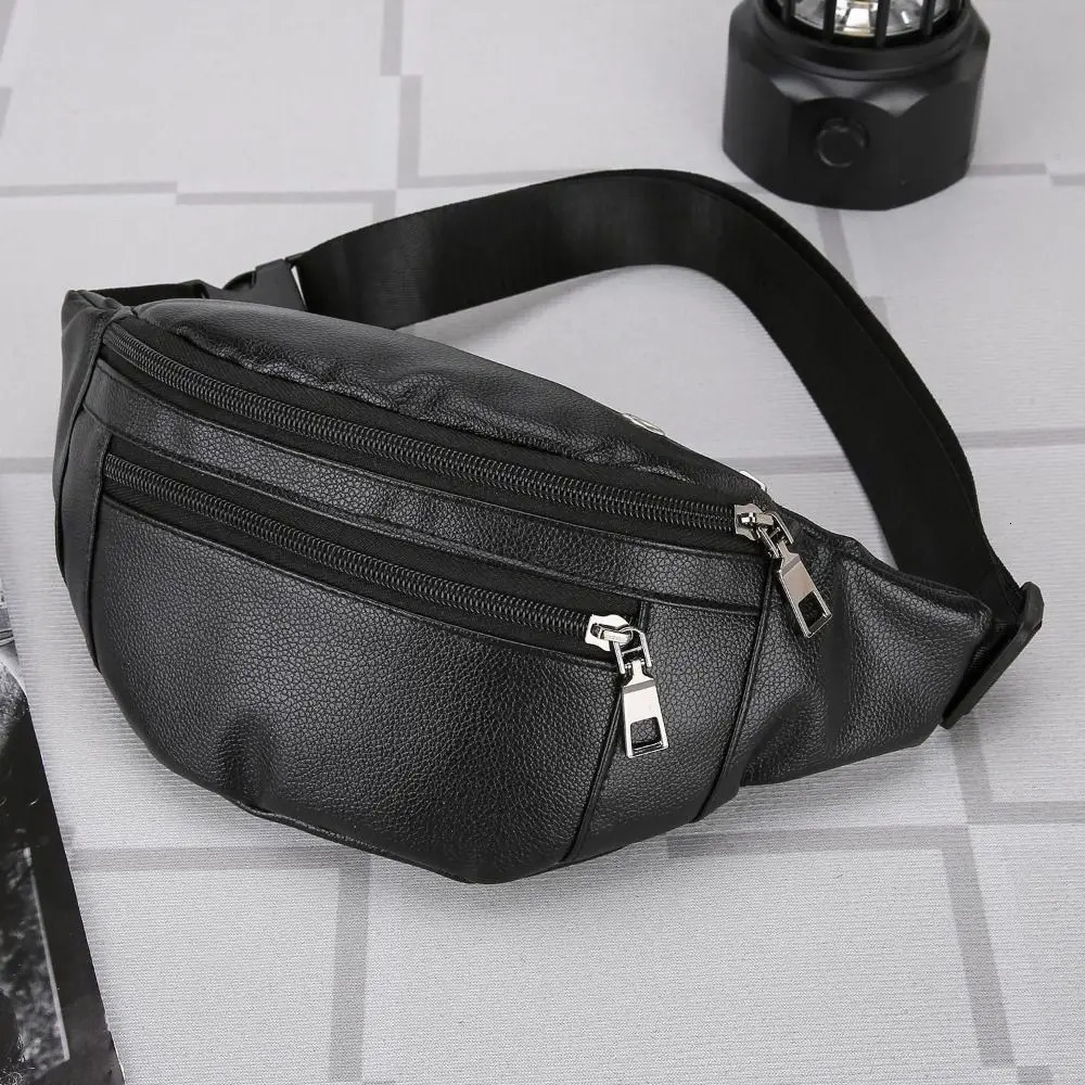 Business Leather Waist Bag Multifunctional Cash Wallets Outdoor Crossbody Bags Waterproof Sporting Pack Traveling Bag Man 250903