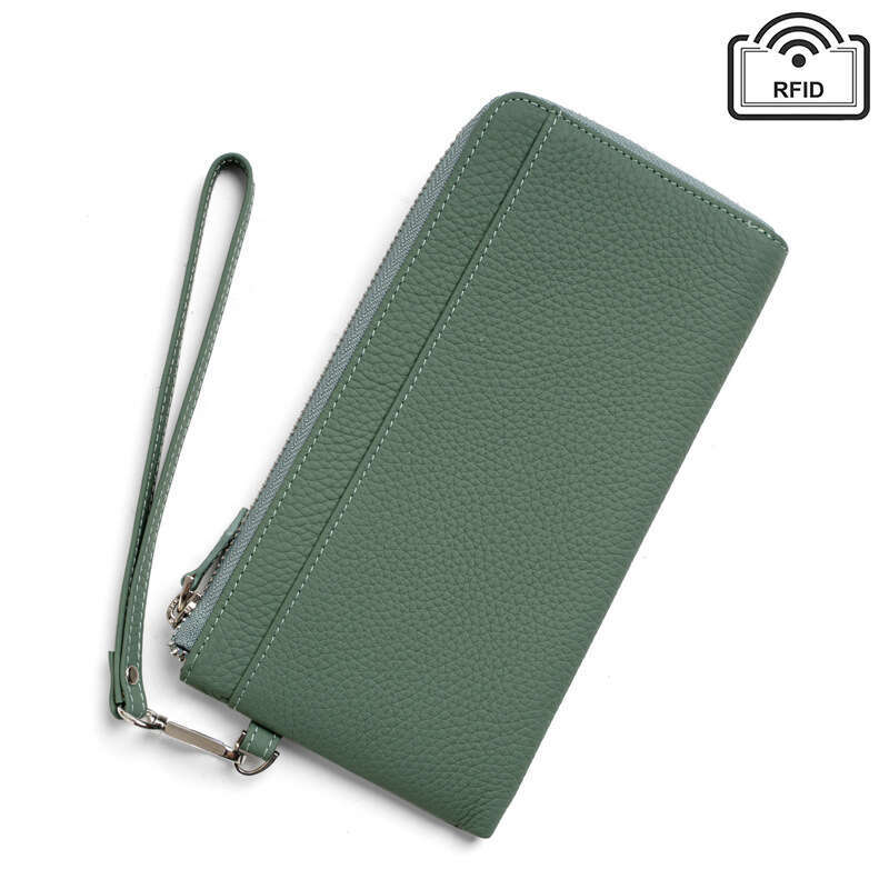 New Zipper Long Korean and Japanese Fashion Multi-Card Slot Large Capacity Top Layer Cowhide Women's Wallet designer wallet B5