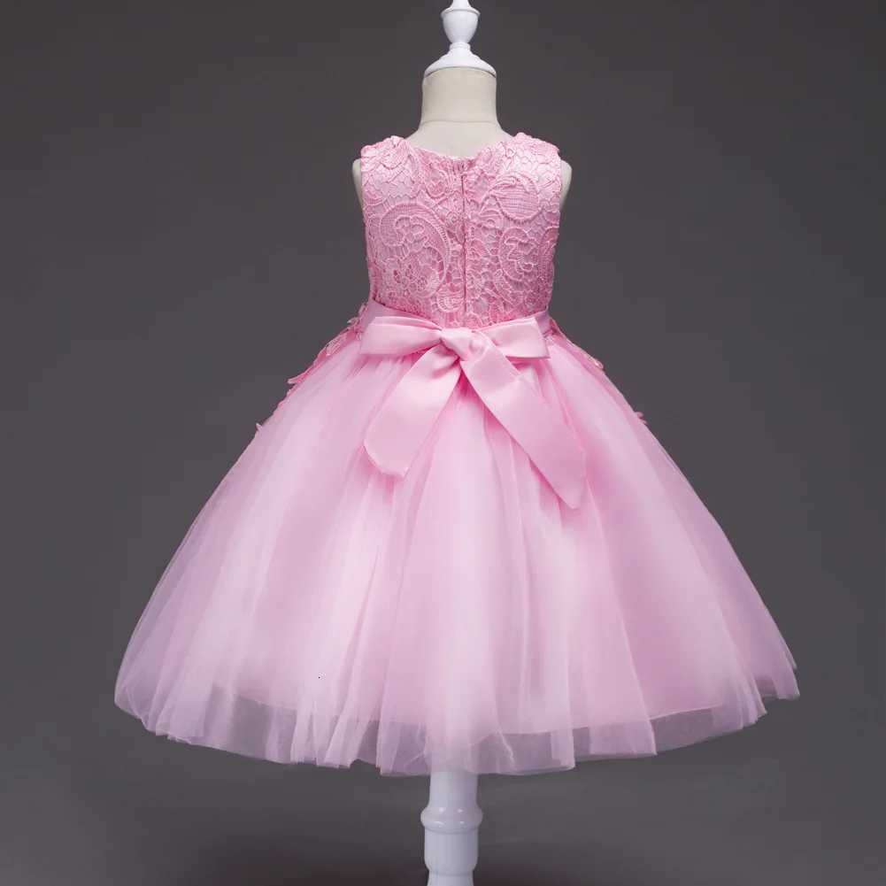 Girls Mesh Hem Princess Dress Embroidery Design Sleeveless Flower Girl Dress for Pageant Gown Christmas Birthday #802 Z250904