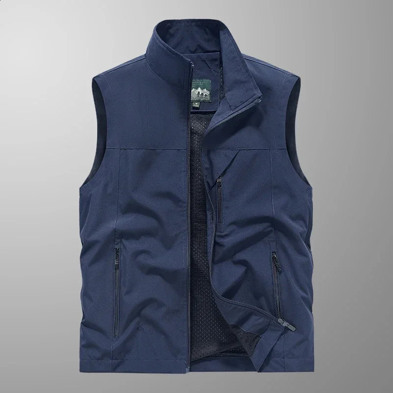 Summer Vest Mens Work Large Size Golf Sleeveless Jacket Tactical windbreaker Hunting Camping Fishing waterproof Coat Parka 250904