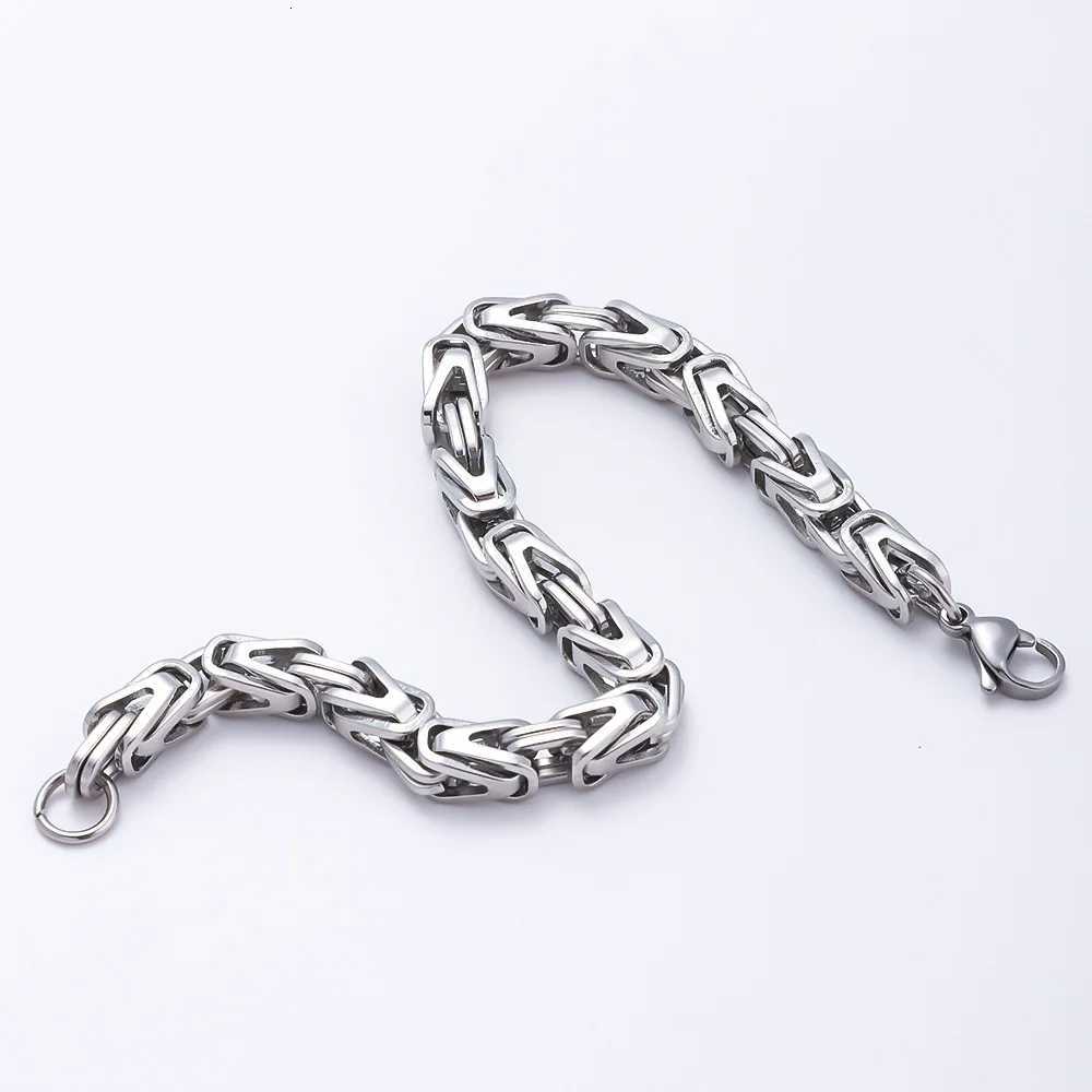 6mm Stainless Steel Emperor Chain Bracelet Simple Silver Color Men Bracelet Hip Hop Fion Jewelry Fion Gifts Accessories Y250904