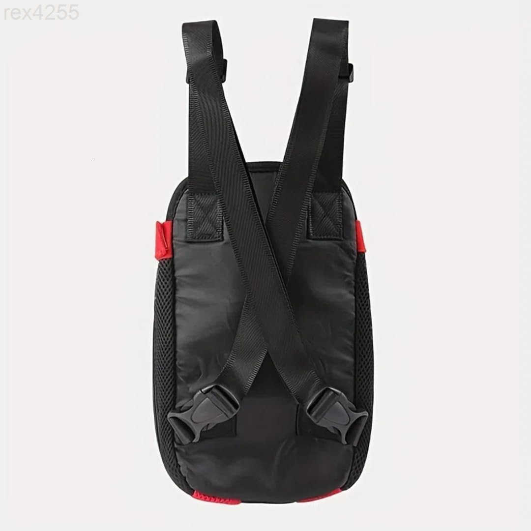Pet Dog Carrier Backpack Portable Breathable Mesh Chest Carrier Polyester Woven Double Shoulder Pet Bag for Outdoor Adventures Black SmallW250904