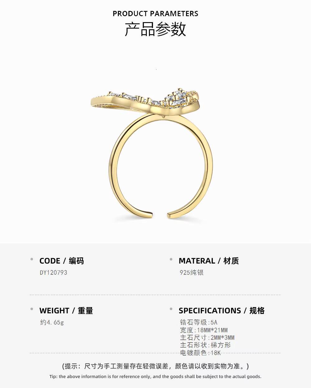 Unisex 925 Silver Zircon ButterflyShaped Opening Ring 18K Rhodium Plated Diamond Set for Weddings Engagements Parties Gifts