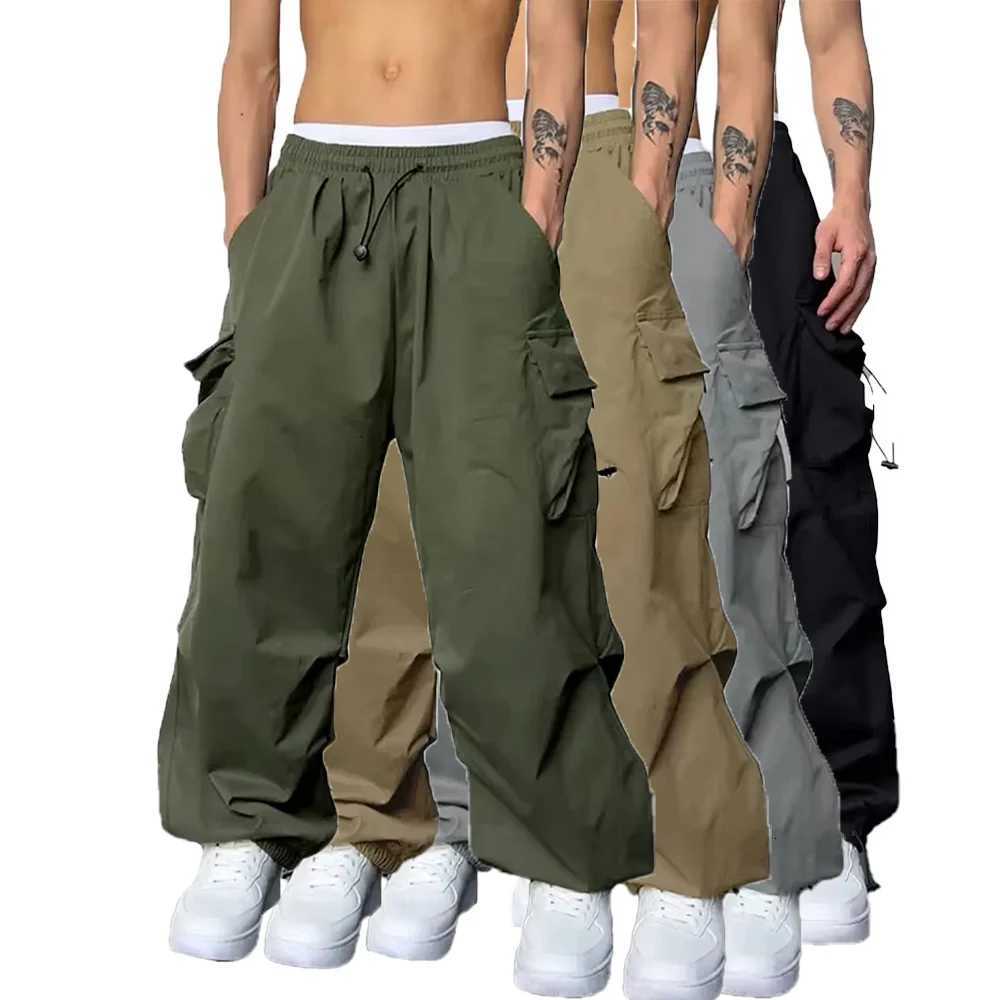 New Casual Pant Cargo Trousers Streetwear Wide Leg Sweatpant High Street Trendy Loose Versatile Straight Casual Pants 2pc CoupleXJ250904