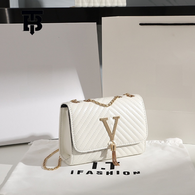 TB BHULAMTE Designer Fashion Women's Bag 2025 New Striped Floral Single-shoulder Bag V-shaped Fringed Luxury Crossbody Bag