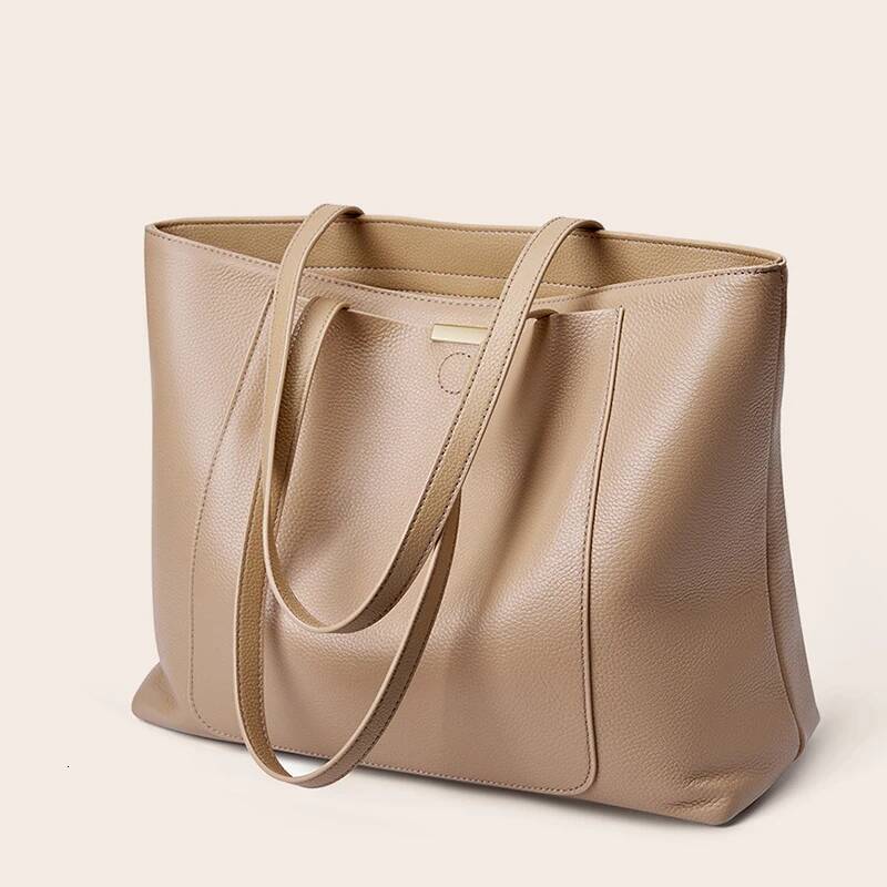 100% Genuine Leather Women's Large Capacity Simple Fashion Cowhide Women Shoulder Bag Female Storage Handbag 2328