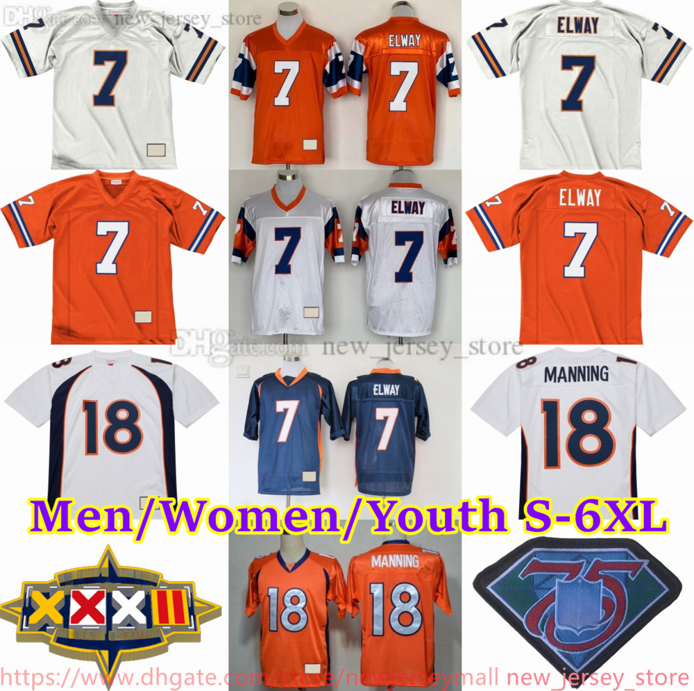 Custom S-6XL Throwback 1960-99 Football 7 John Elway Jersey Stitch Peyton Manning Shannon Sharpe Steve Atwater Terrell Davis Shannon Sharpe Tom Jackson Champ Bailey
