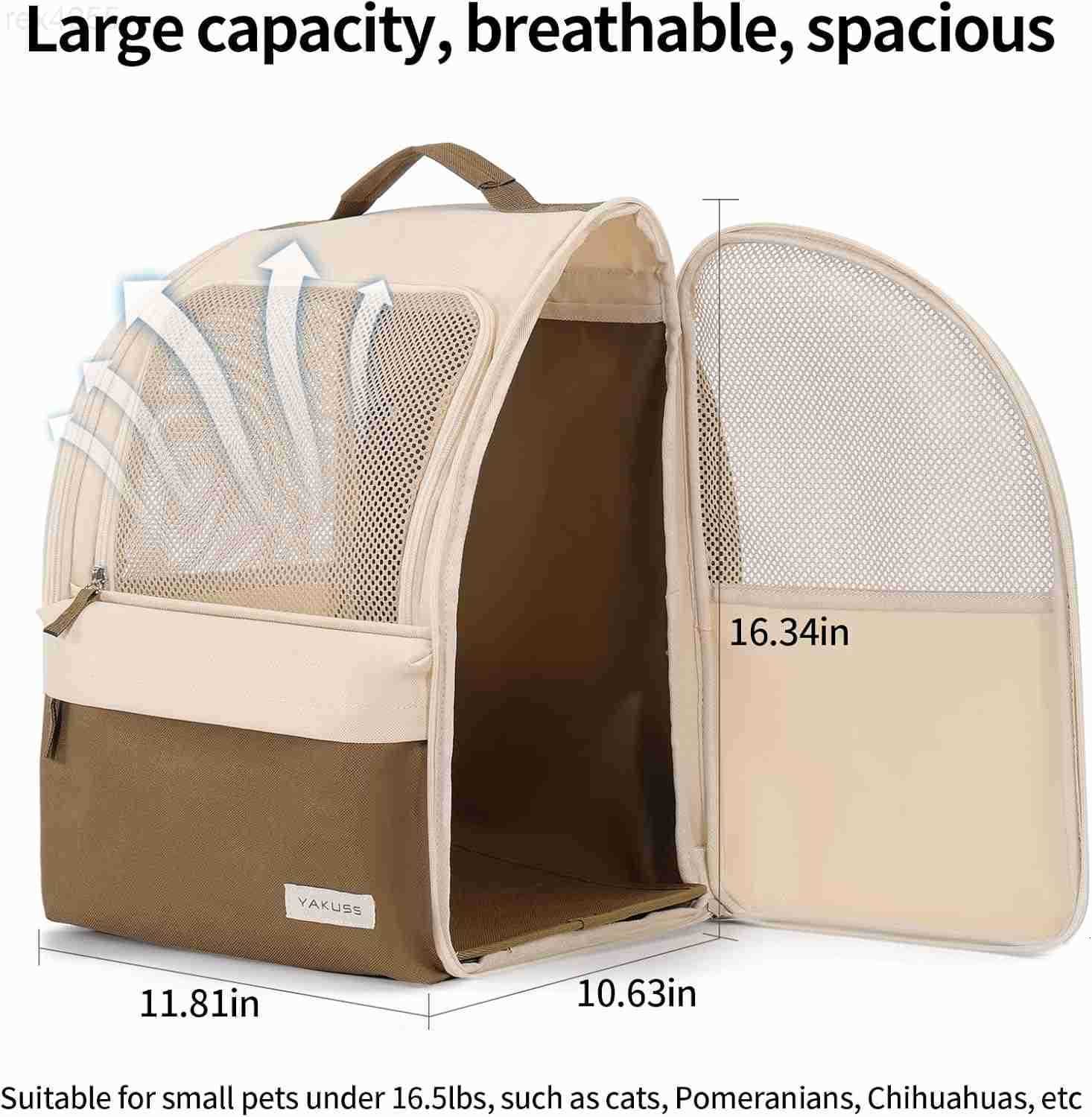 Cat Carrier BackpackSteel Wire Frame More Stable600D WearResistant Oxford Fabric Dog Carrier Cat Backpacks Suitable for TravelW250904