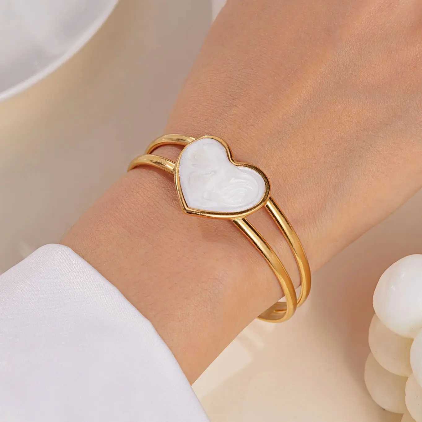 Fashion Double Layer Hollow Bracelets for Women Exquisite Simple Stainless Steel Opening Cuff Bangles Party Daily Jewelry Y250904