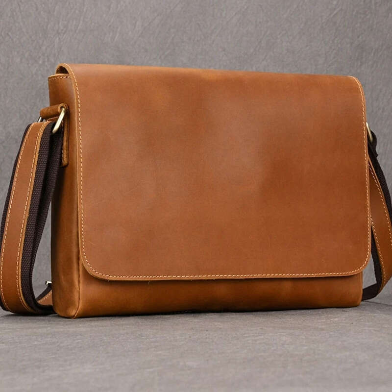 Fashion Crossbody Bags Men Women Genuine Leather Satchels Shoulder Bag Real Cow Leather Unisex Messenger Bag A4 Handbag