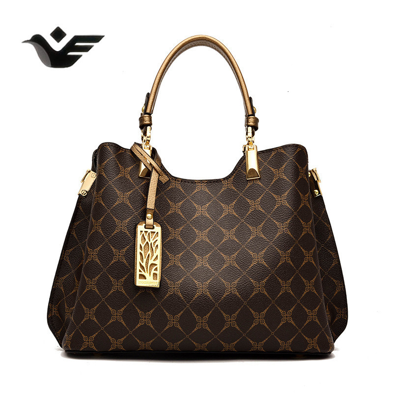 Feiyan Free Shipping New Designer Bag Luxury Shopping Bag Tote Bag For Women Printed Old Flower Ladies Shoulder Handbag Bag Old Flower Donkey Home Sam