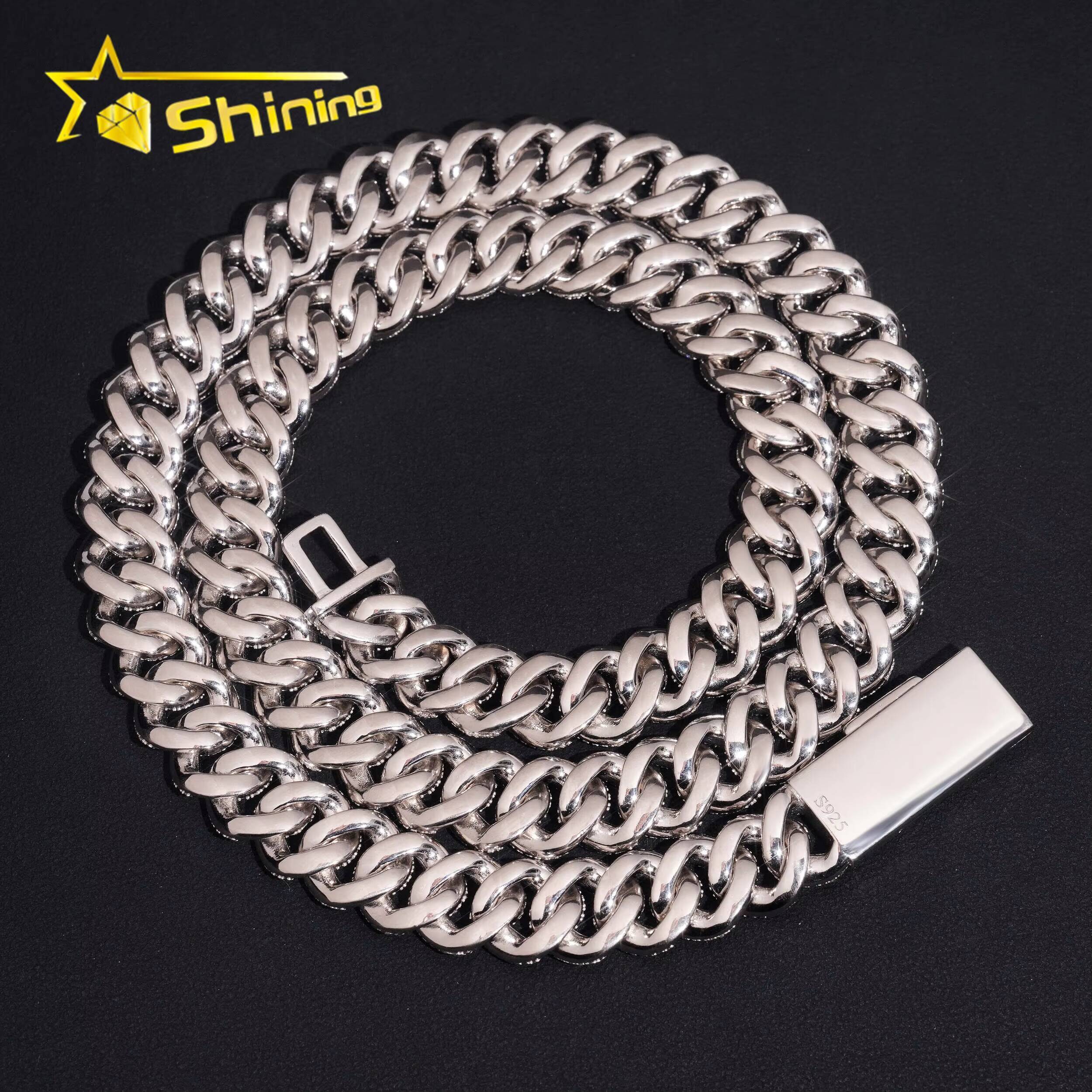 Fine Jewelry Hip Hop Pass Diamond Tester 925 Silver Mens 125mm Iced Out Cuban Link Chain