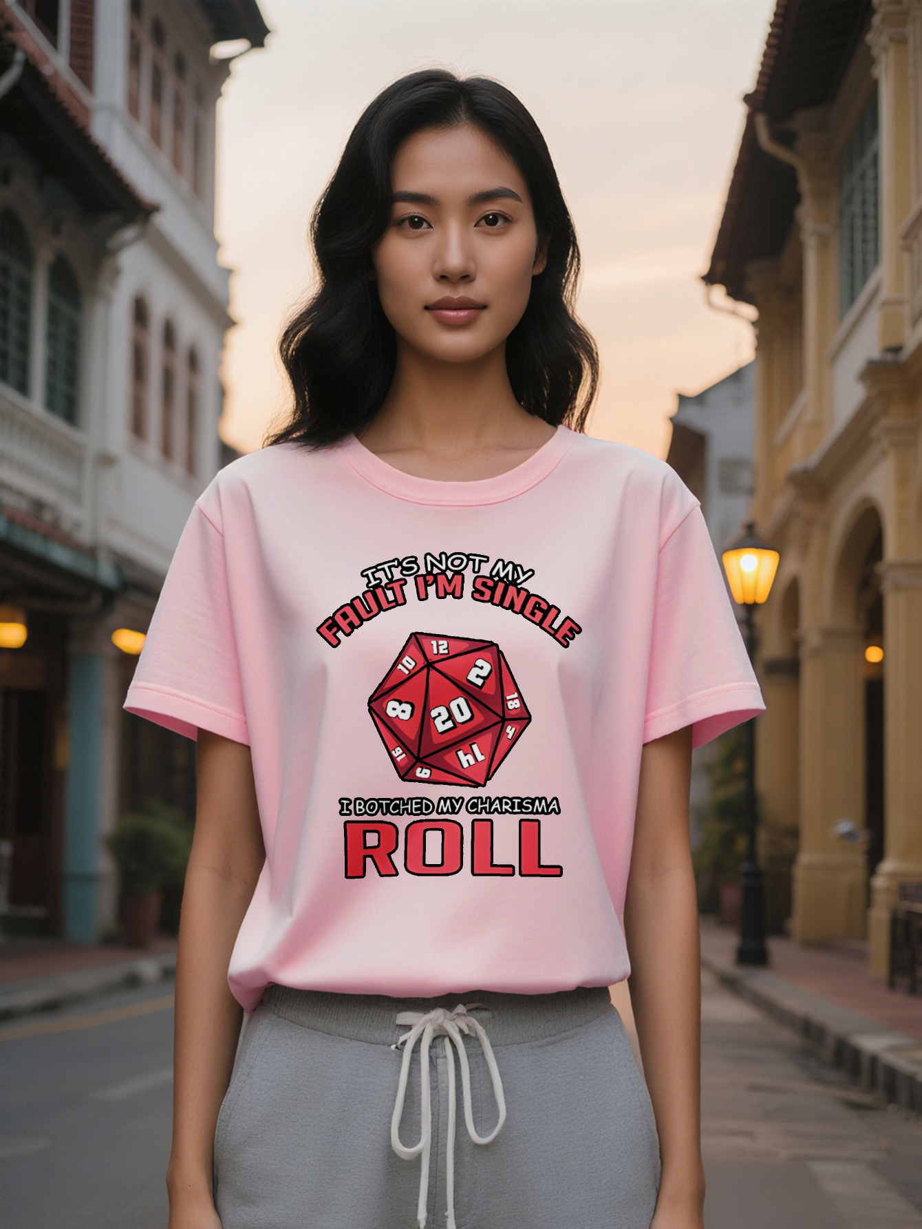 Large XL Lady Crew Neck T-Shirt with Bold Red Print It's Not My Fault I'm Single Design Black Background Perfect Gift for Plus Size