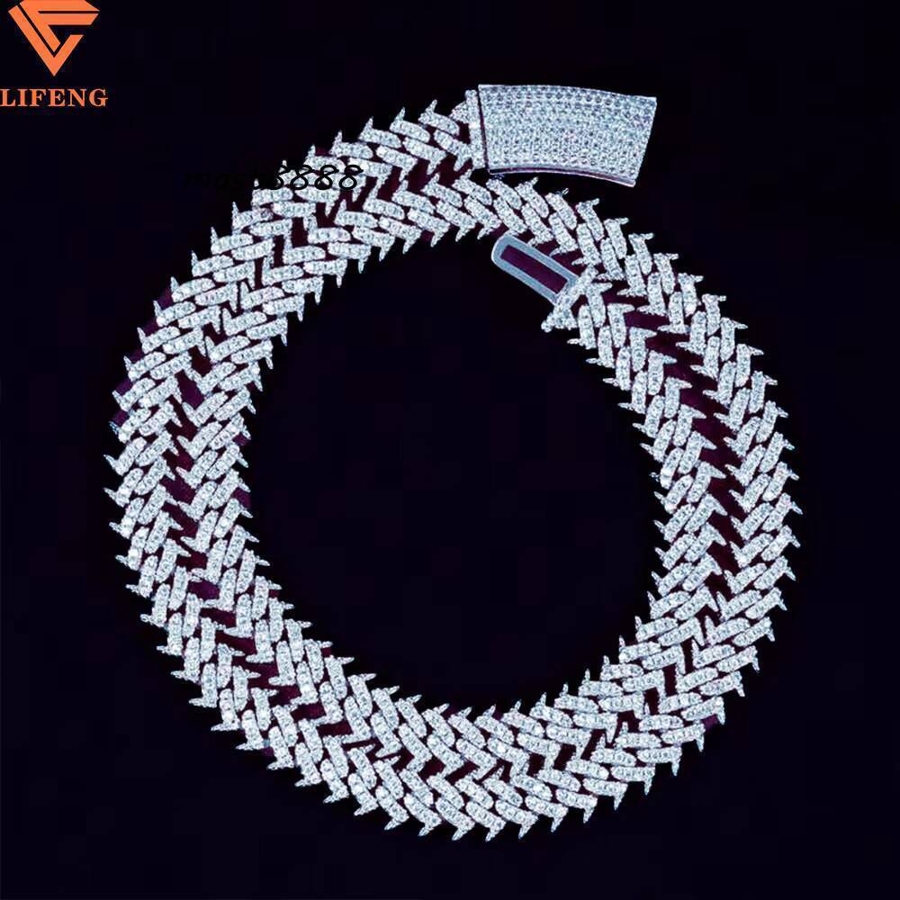 8mm 925 Solid Silver Hip Hop Jewelry USA Warehouse Fast Shipping Iced Certificate GRA Moissanite Diamond Cuban Link Necklaces