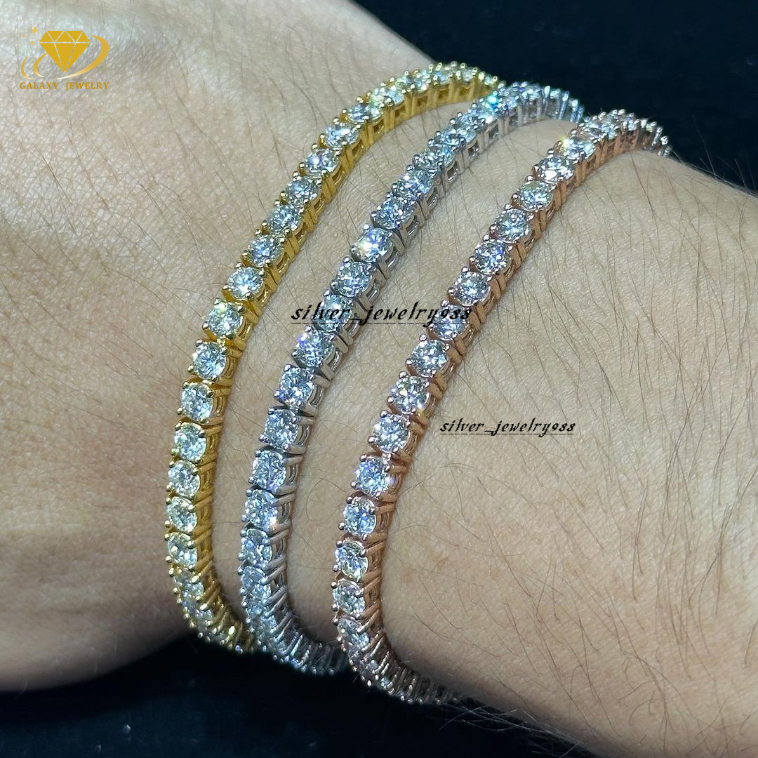 Fashion Jewelry Bracelets Bangles 3mm 4mm 5mm 65mm S925 D Color Vvs Diamond Tennis Chain Bracelet Moissanite Chain