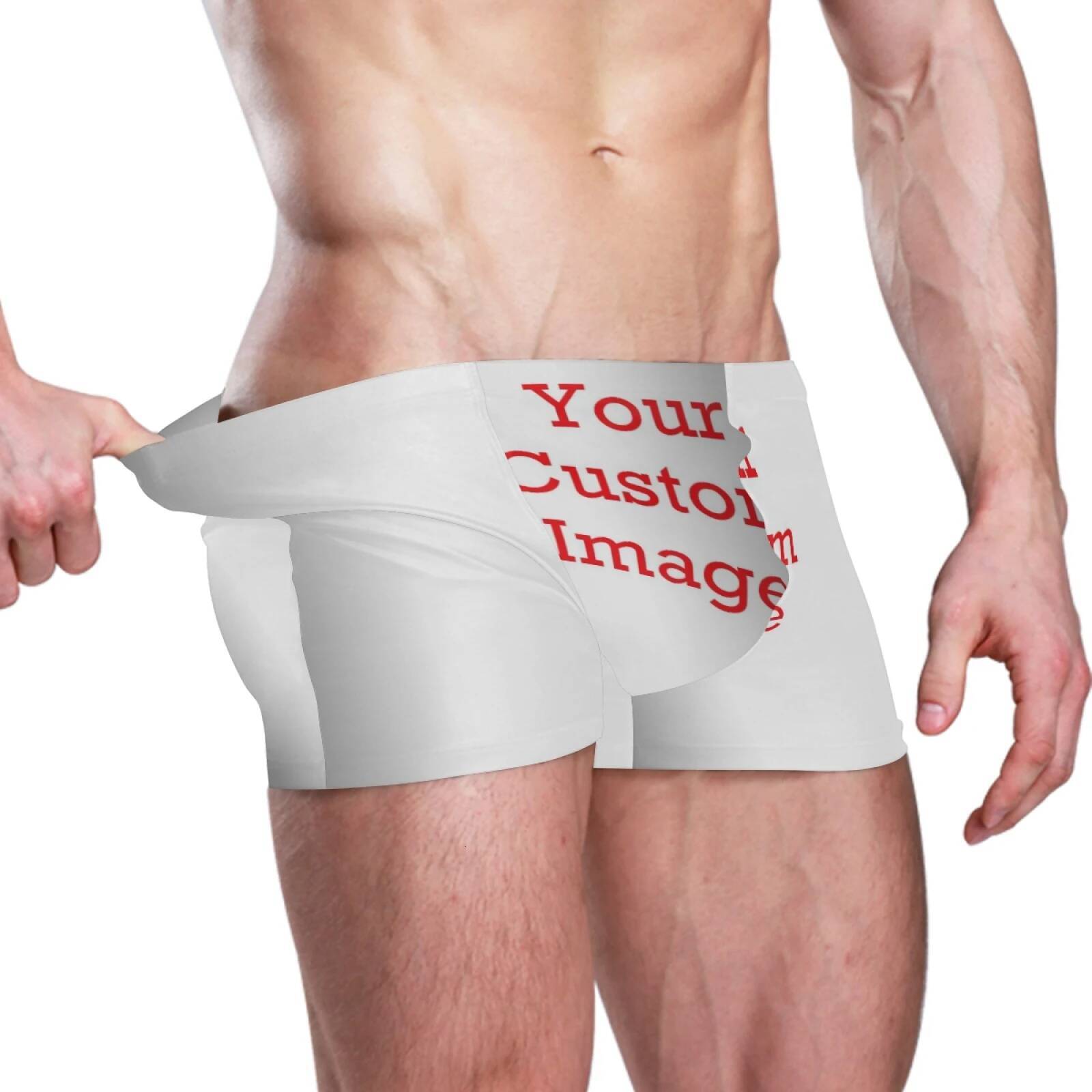 Men Swimwear Pants Summer Sexy Beach Swim Shorts New Custom Picture Swimsuit Men's Swimming Trunks Boxer Briefs