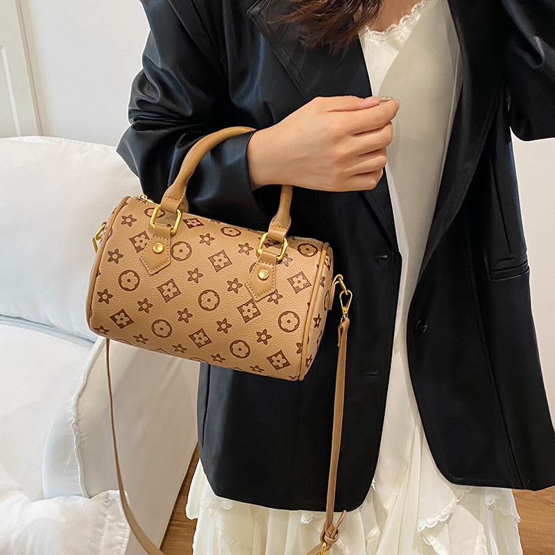 Designer Bag 2025 New Women's Boston Bag, Vintage Floral Print Top-Handle Shoulder Purse, Fashion Retro Crossbody Bag Free Shipping