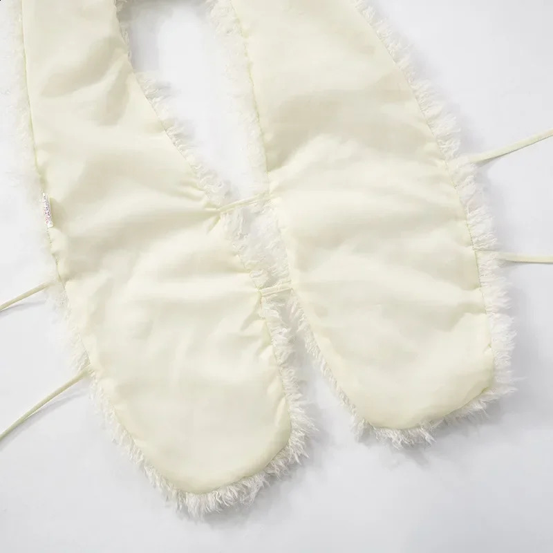 Fluffy Faux Fur Halter Vests Women Solid Deep V-Neck Backless Bandage Sleeveless Jackets Top Winter Wamr Outerwear Coat 250823