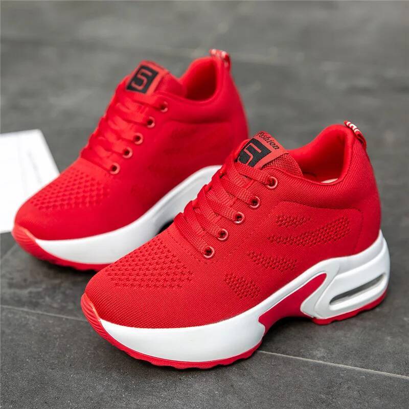 Women's Platform Mesh Breathable Sneakers Womens Spring New Casual Wedge Basket Shoes Tennis Female Thick Woman Summer Trainers ddmysaturn